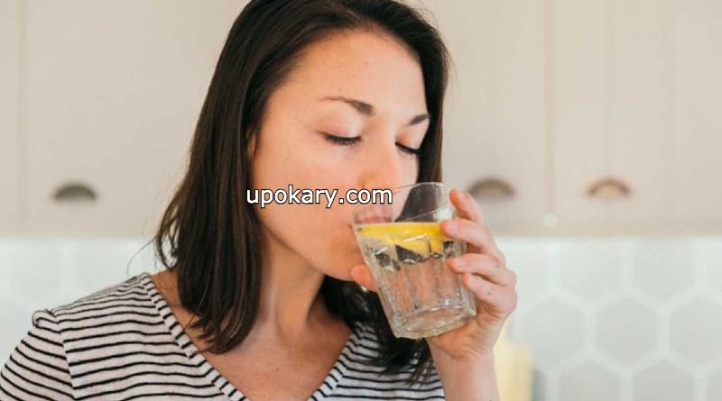 Lemon water drinking